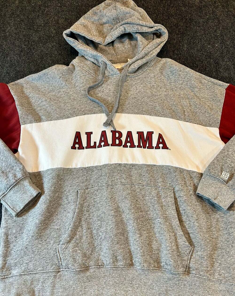 Tailgate Alabama Crimson Tide Gray Colorblock Pullover Hoodie Sweatshirt Size Me